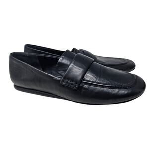 Vince 6 Davis Loafers Black Leather Flat Minimalist Career Academia Goth